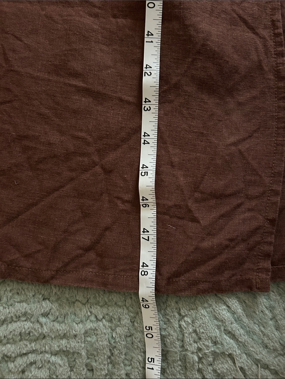 Brown Linen Slip Dress with Adjustable Straps - Picture 4 of 4